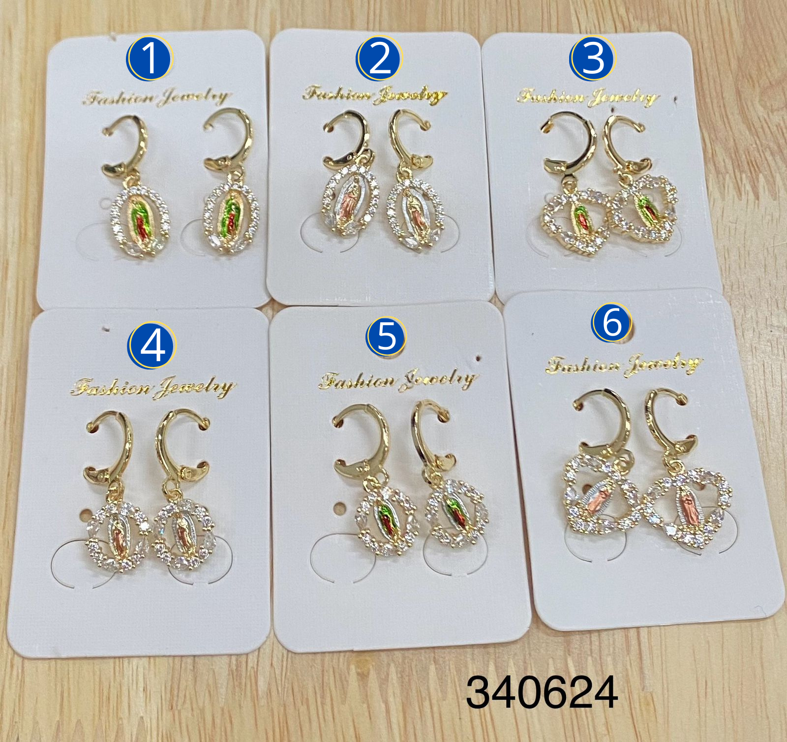 Aretes Dorados Religiosos M3 Oro Laminado