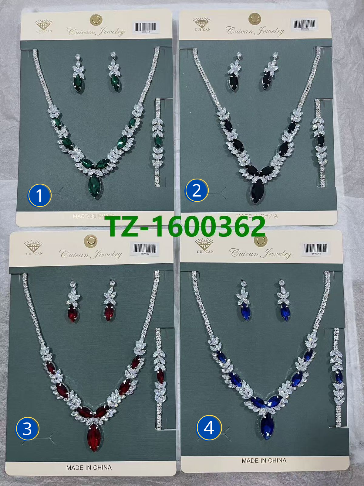 Conjuntos Plateados con piedras M1 Oro Laminado