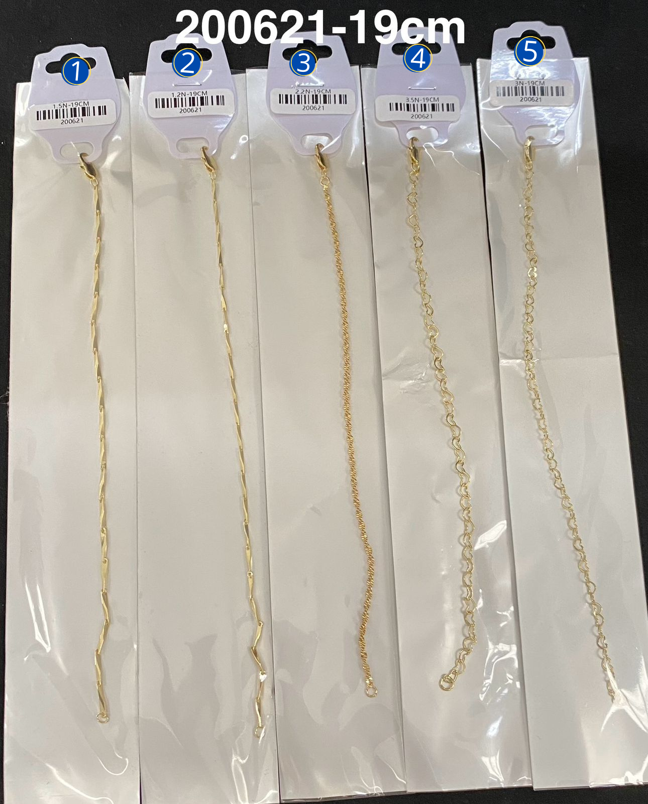 Pulsera Dorada de 19 cm M1 Oro Laminado