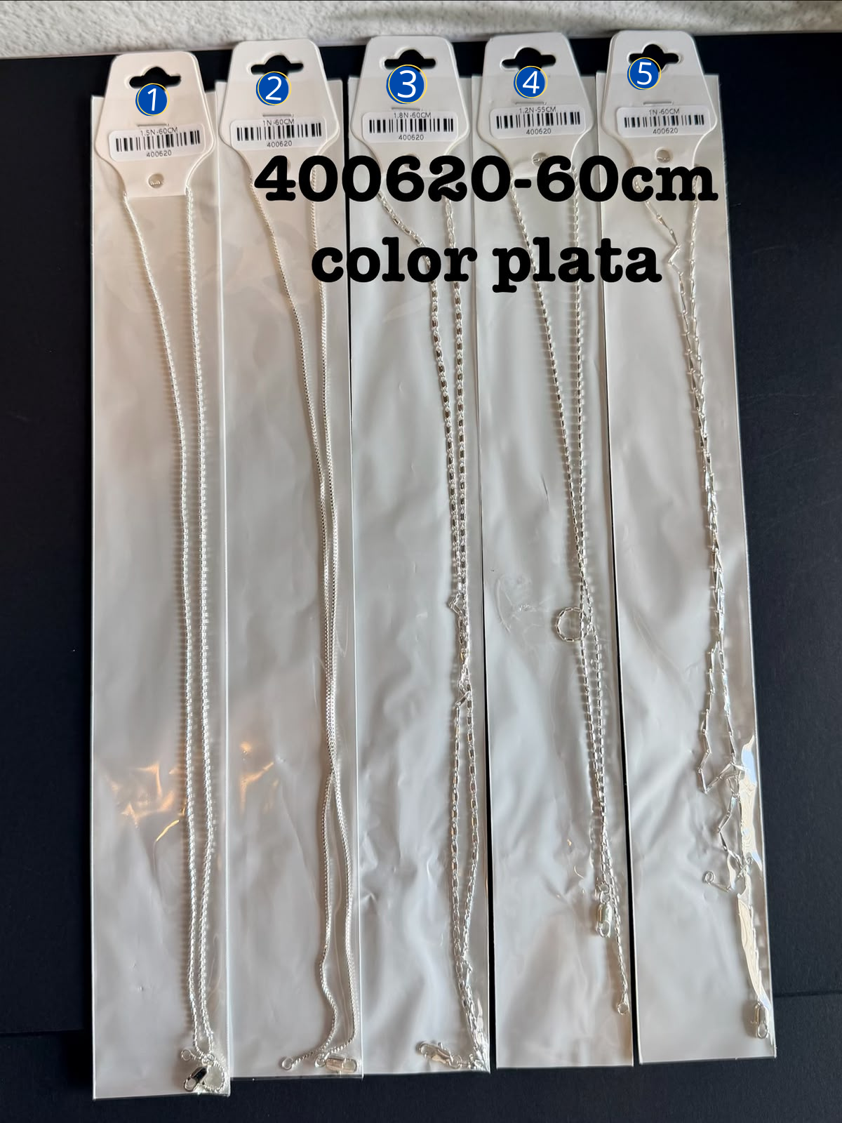 [01/AGOSTO/26] Cadena Plateada de 60 cm M19 Oro Laminado
