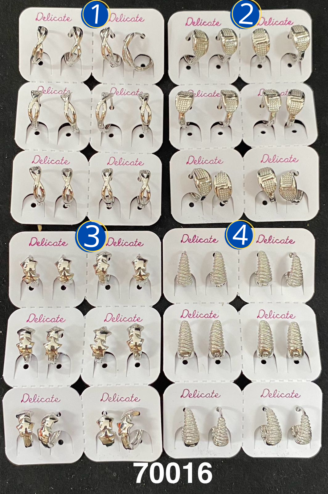 Paquete de 6 pares de Aretes Dorados M1 Oro Laminado