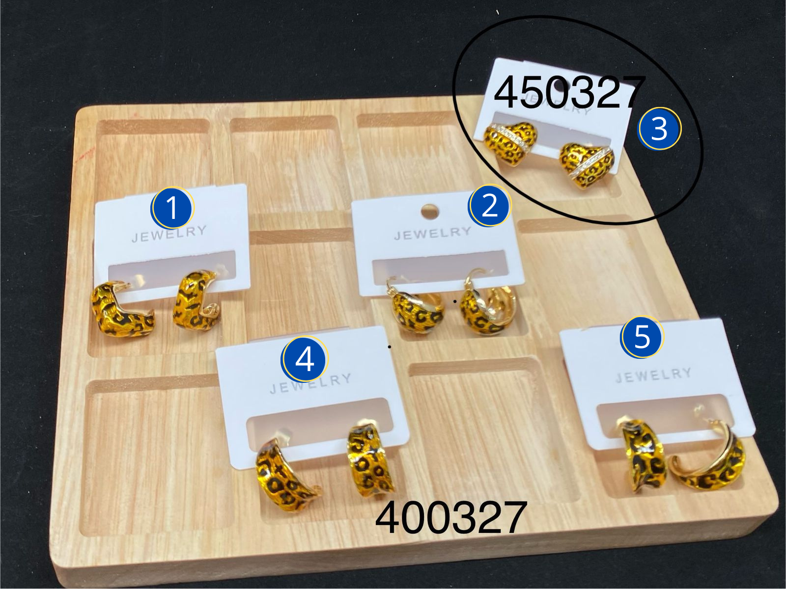 ARETES TIPO LEOPARDO M2 ORO LAMINADO