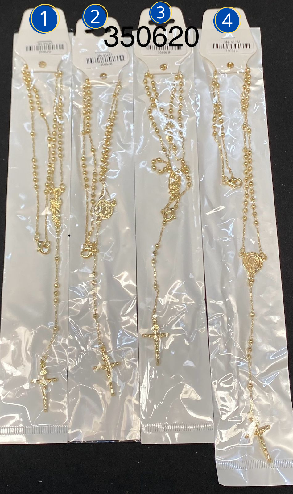 ROSARIOS DORADOS de 60 CM M5 - Oro Laminado
