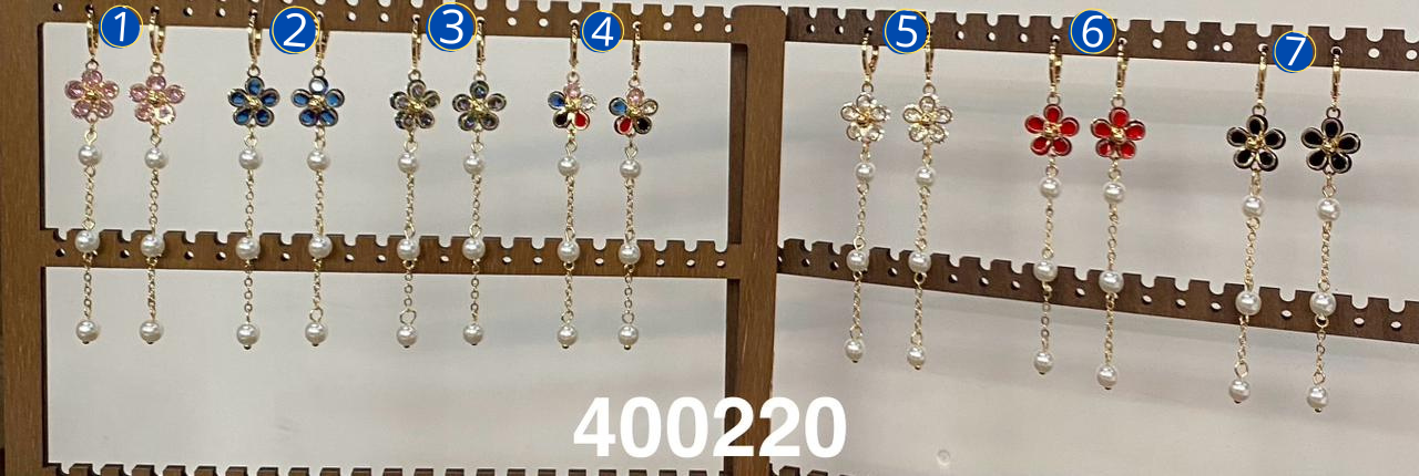 Aretes Largos con piedras M10 Oro Laminado 04/03/26