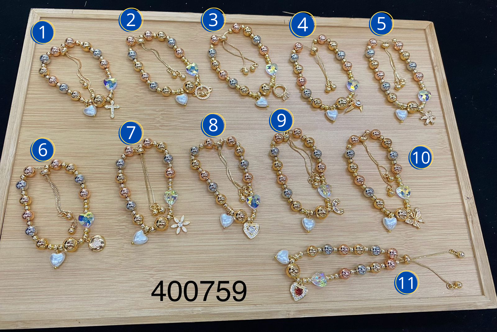 Pulseras con dijes M45 ORO LAMINADO