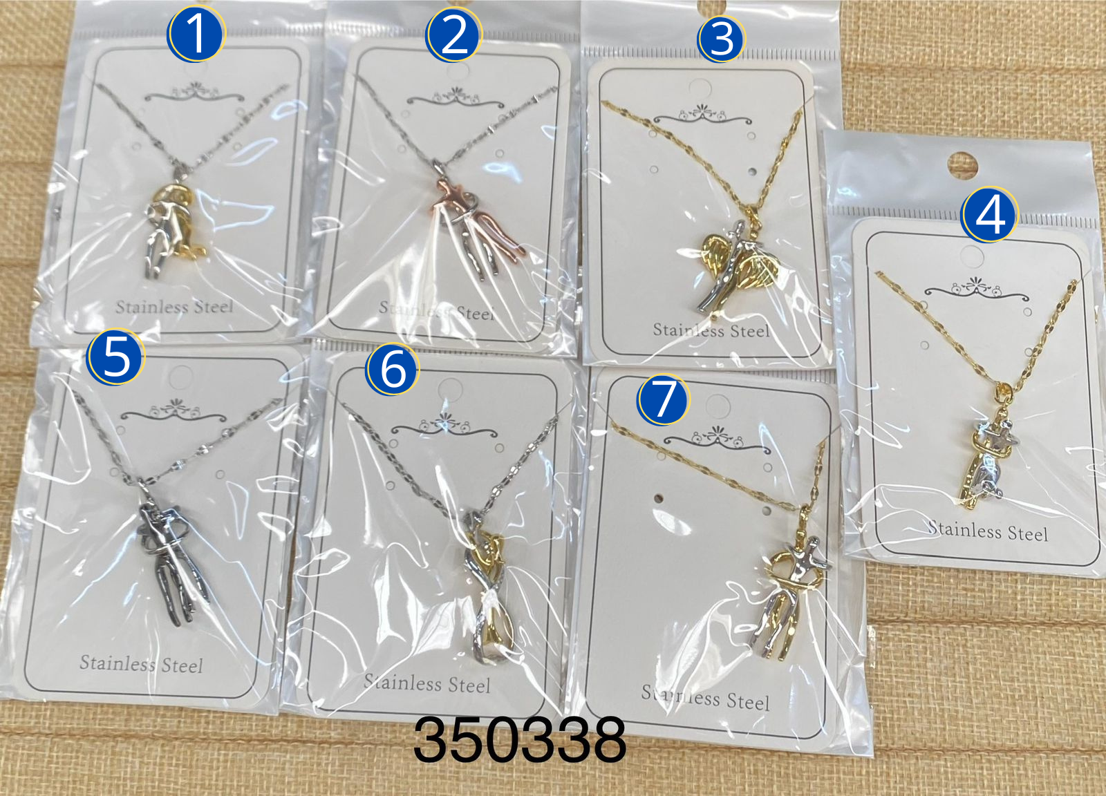 Cadena de Parejas Doradas y Plateadas M3 de Oro Laminado