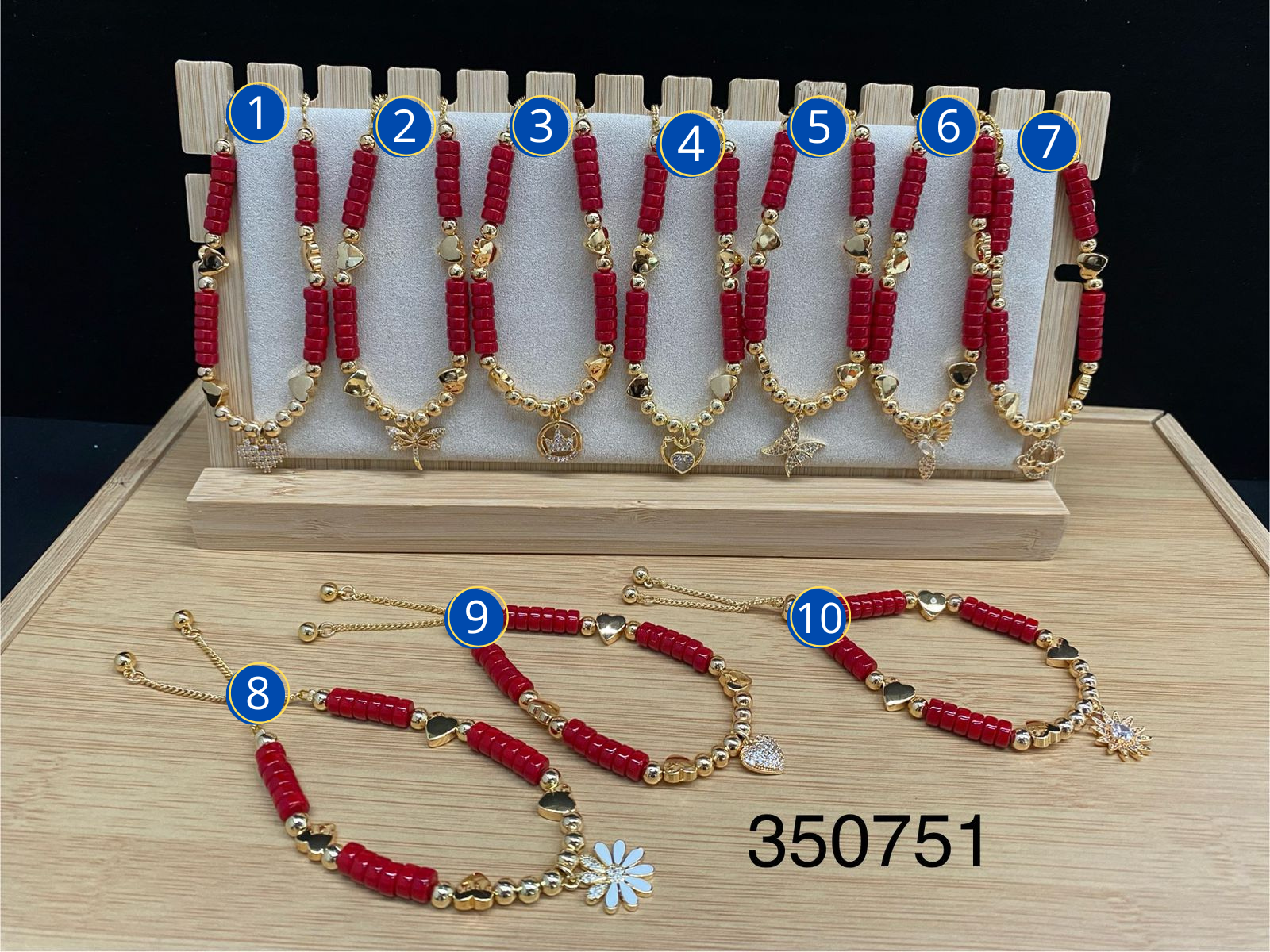 Pulseras con dijes M3 ORO LAMINADO