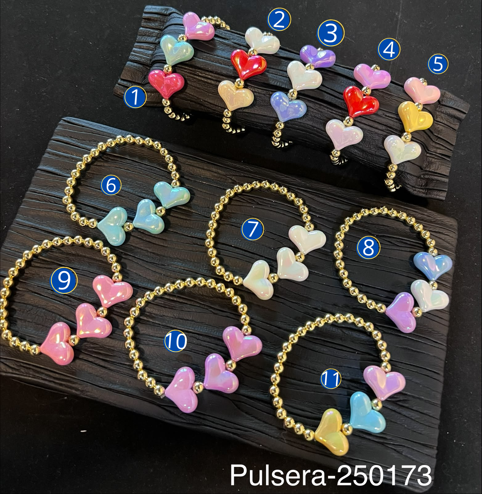 [13/AGOSTO/26] Pulseras Doradas de corazón M2 Oro Laminado