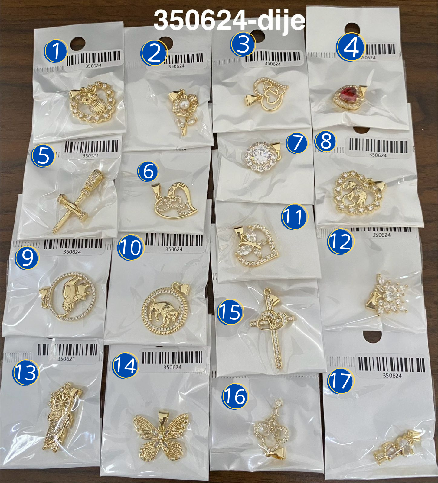 Dijes Dorados M23 Oro Laminado