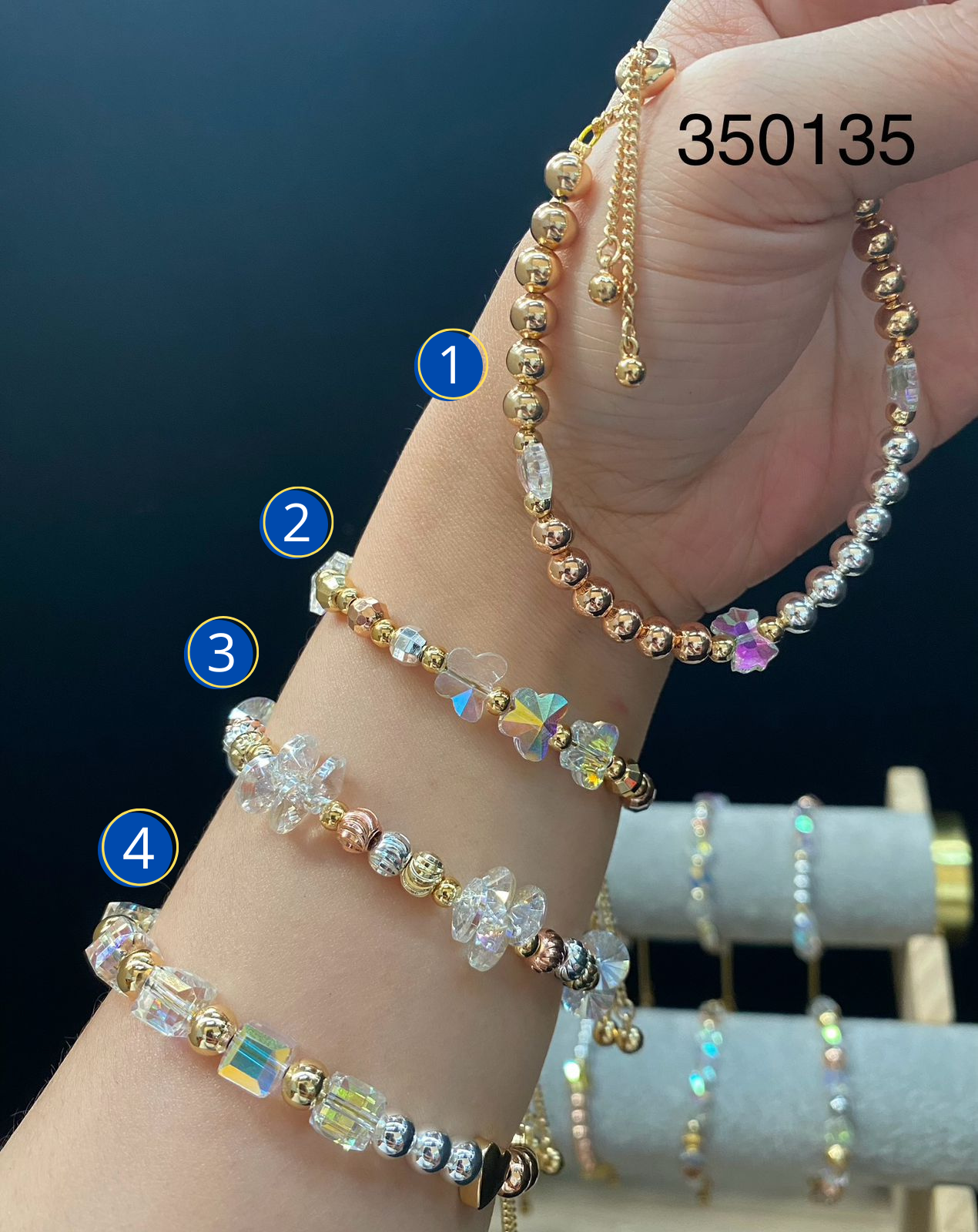 Pulseras con dijes M43 ORO LAMINADO