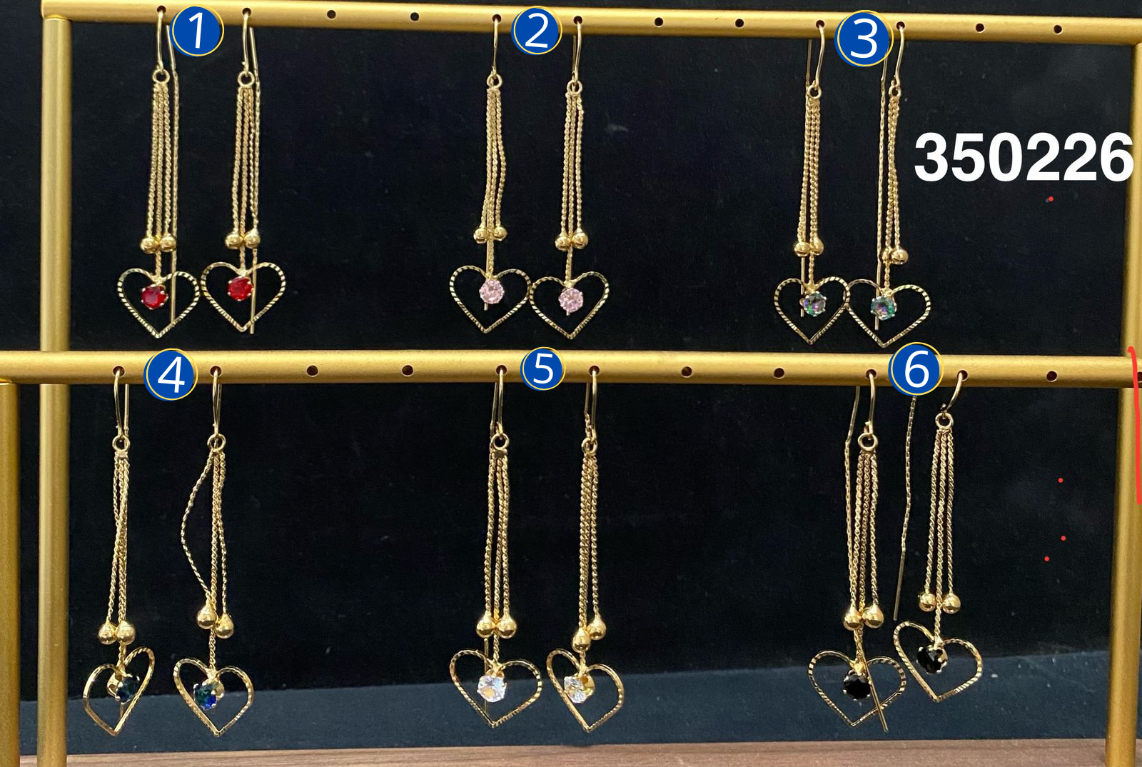 Aretes Largos Dorados M22 Oro Laminado