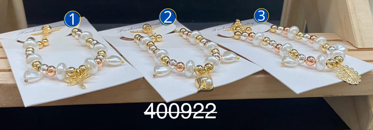 Pulsera Dorada con Dije M8 Oro Laminado