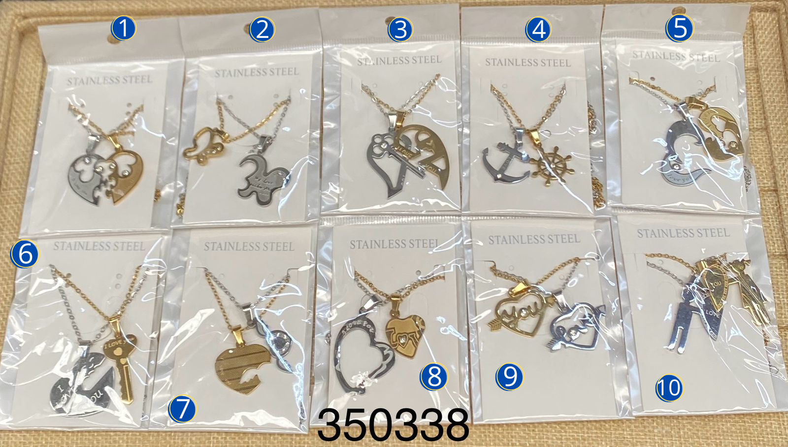 Cadena de Parejas Doradas y Plateadas M1 de Oro Laminado