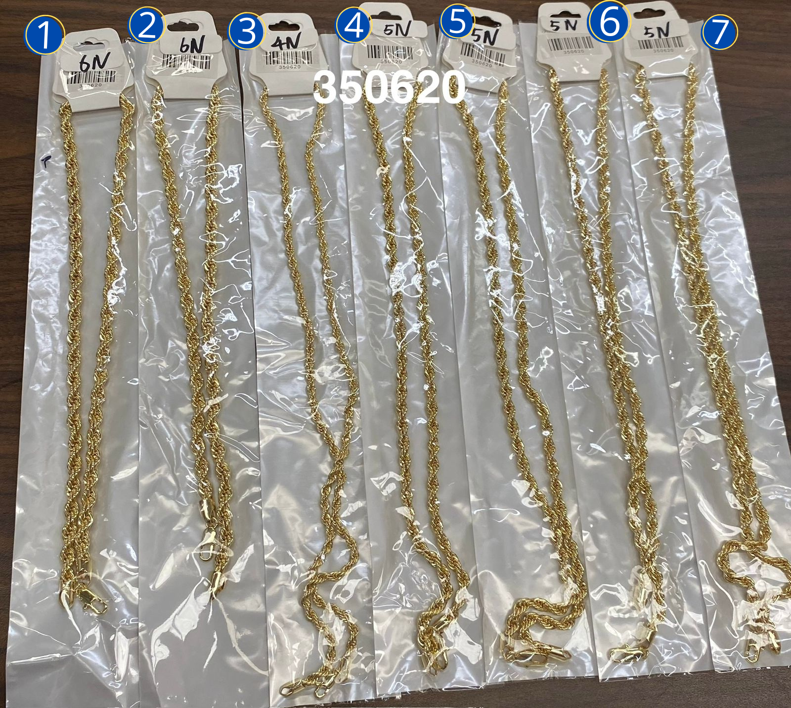 Cadena Dorada de torsal M1 Oro Laminado