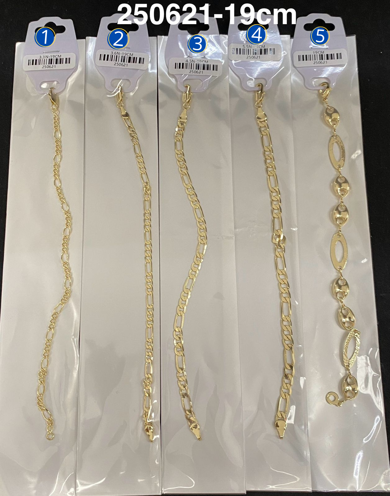 Pulsera Dorada de 19 cm M5 Oro Laminado