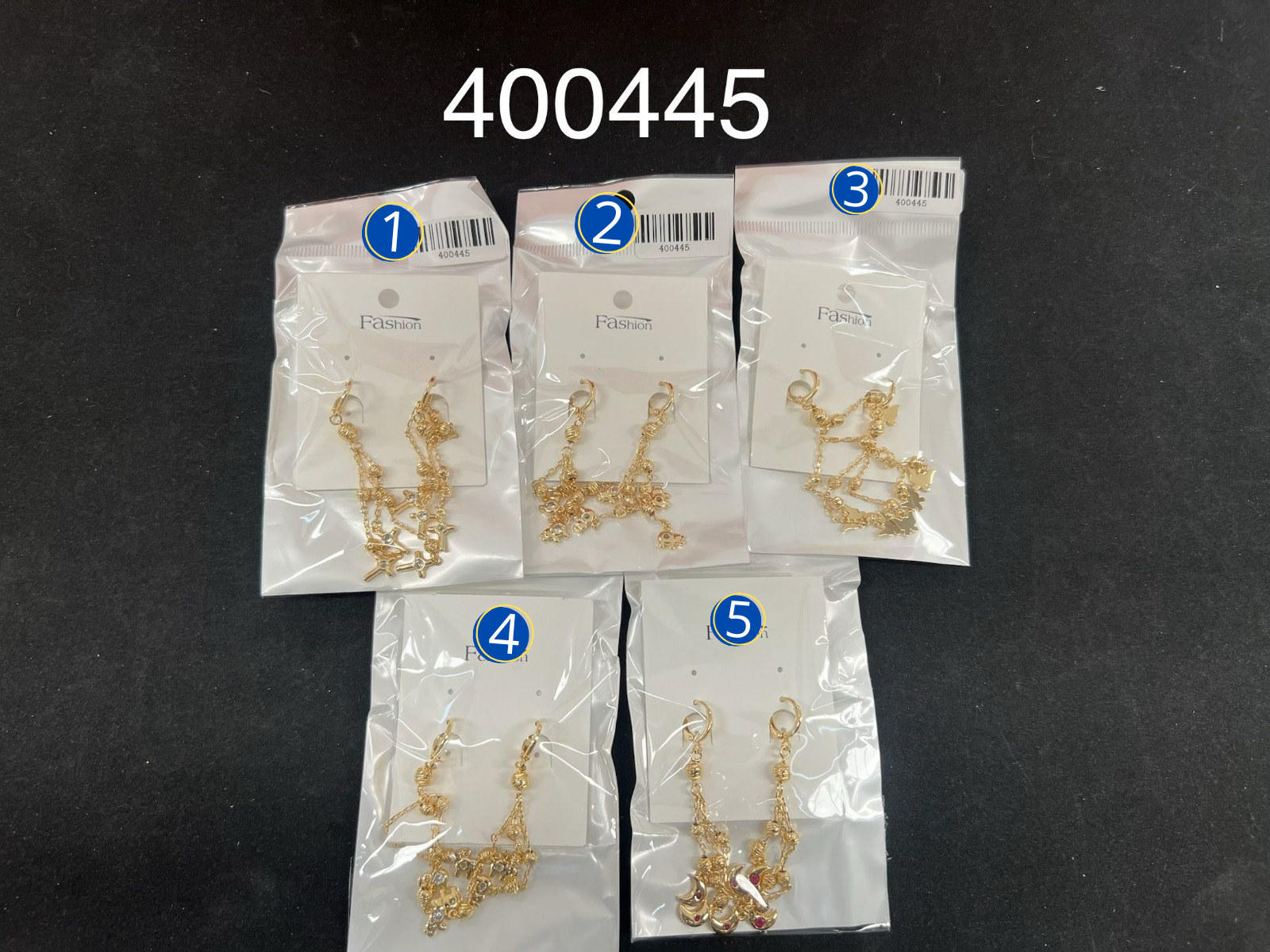 Aretes Largos Dorados M1 Oro Laminado