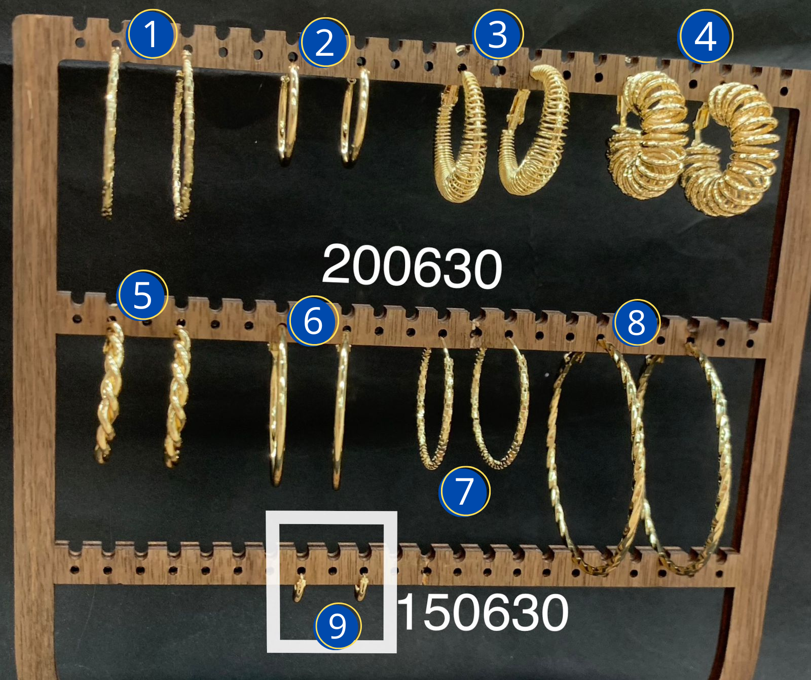 Aretes M2 ORO LAMINADO