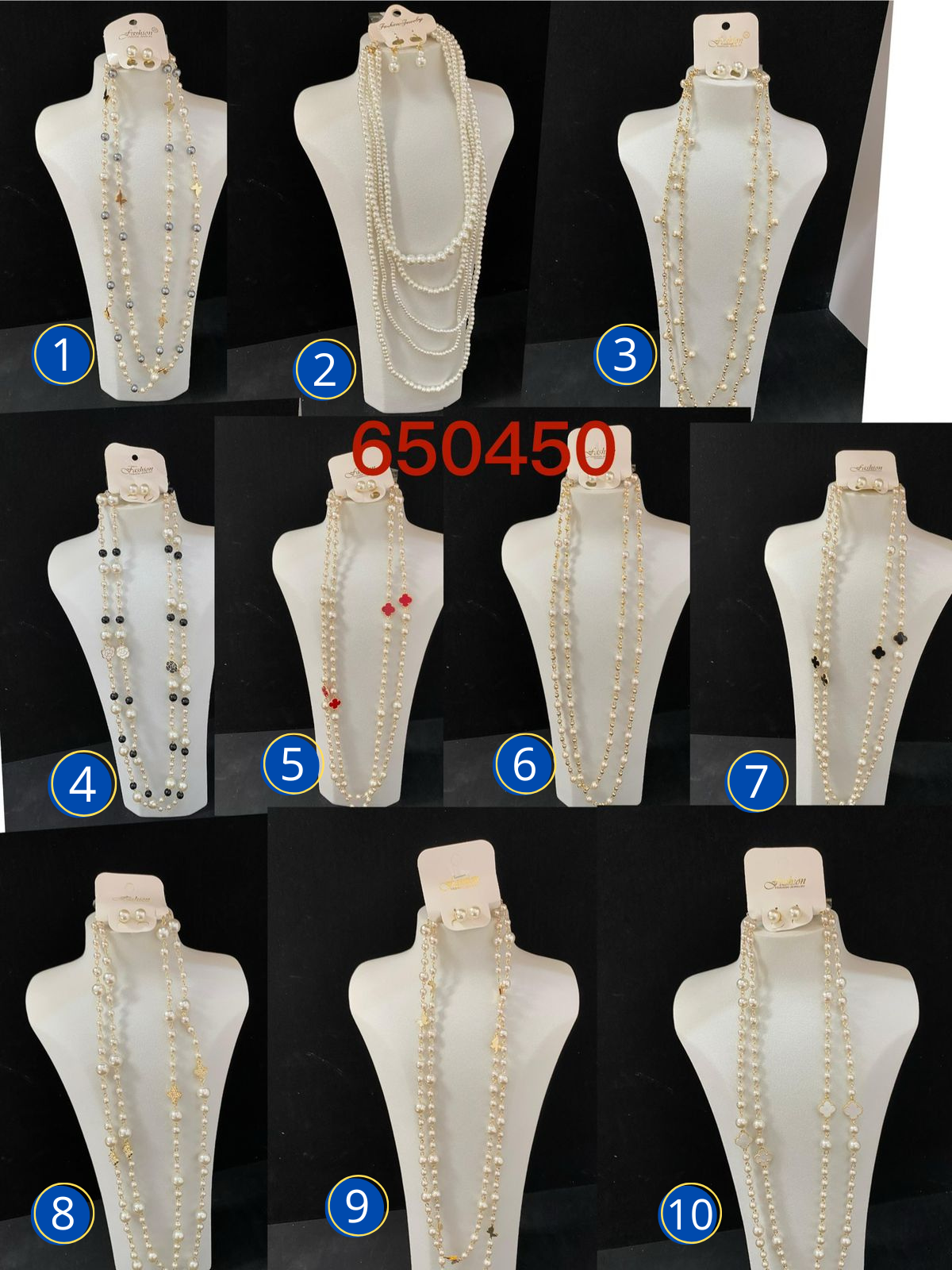 COLLARES DE PERLAS ORO LAMINADO