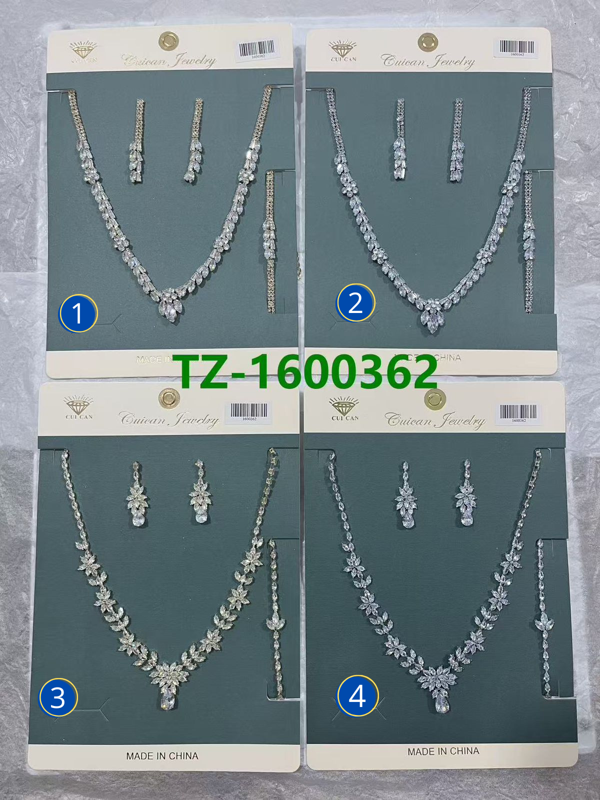 Conjuntos Plateados con piedras M13 Oro Laminado