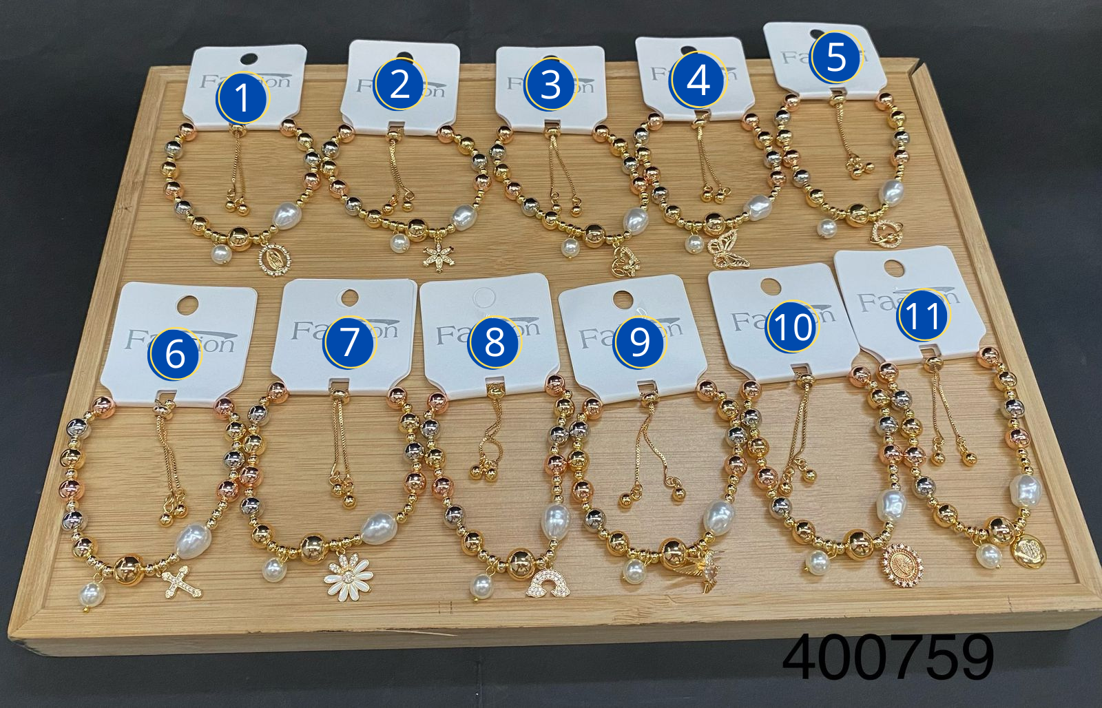 Pulseras con dijes M46 ORO LAMINADO