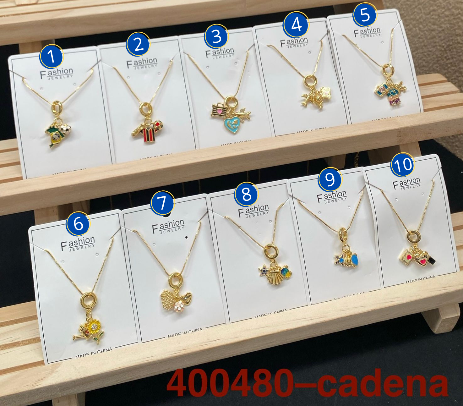 Cadenas Dorados con Diferentes Dijes M1 Oro Laminado