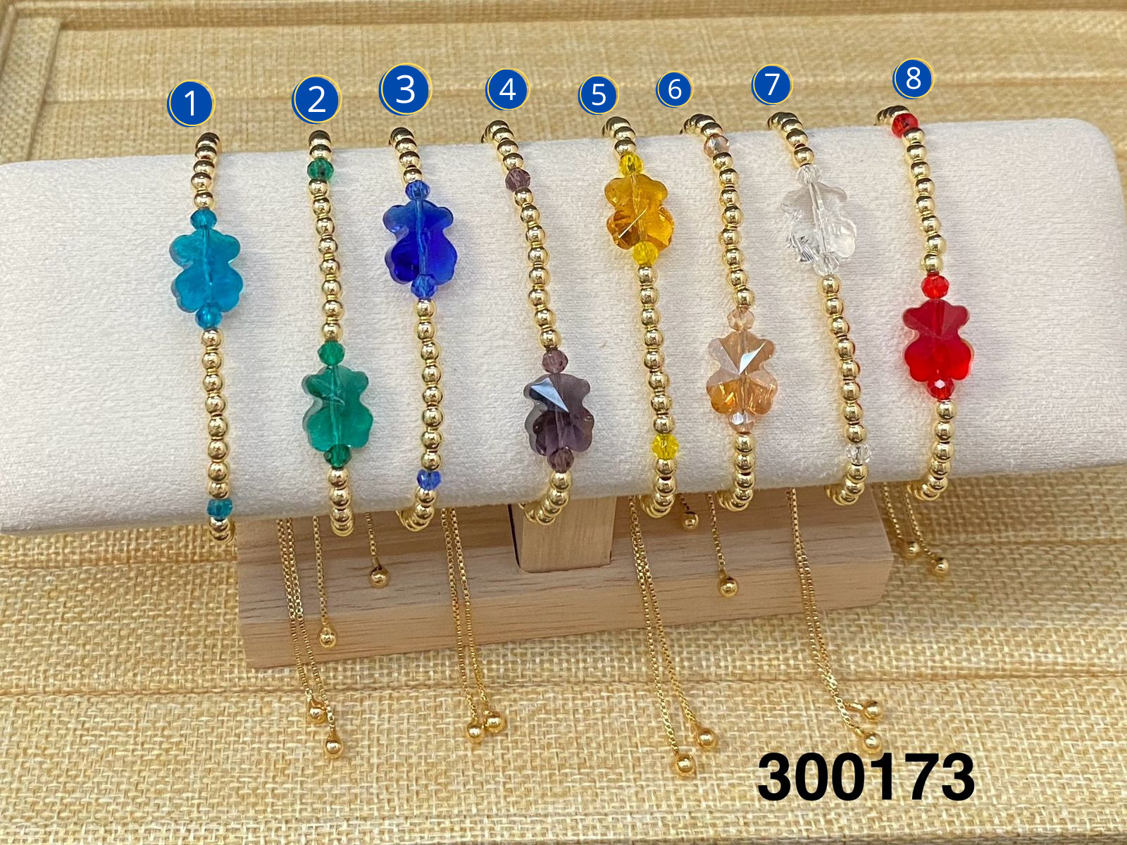 Pulseras con piedras M6 ORO LAMINADO