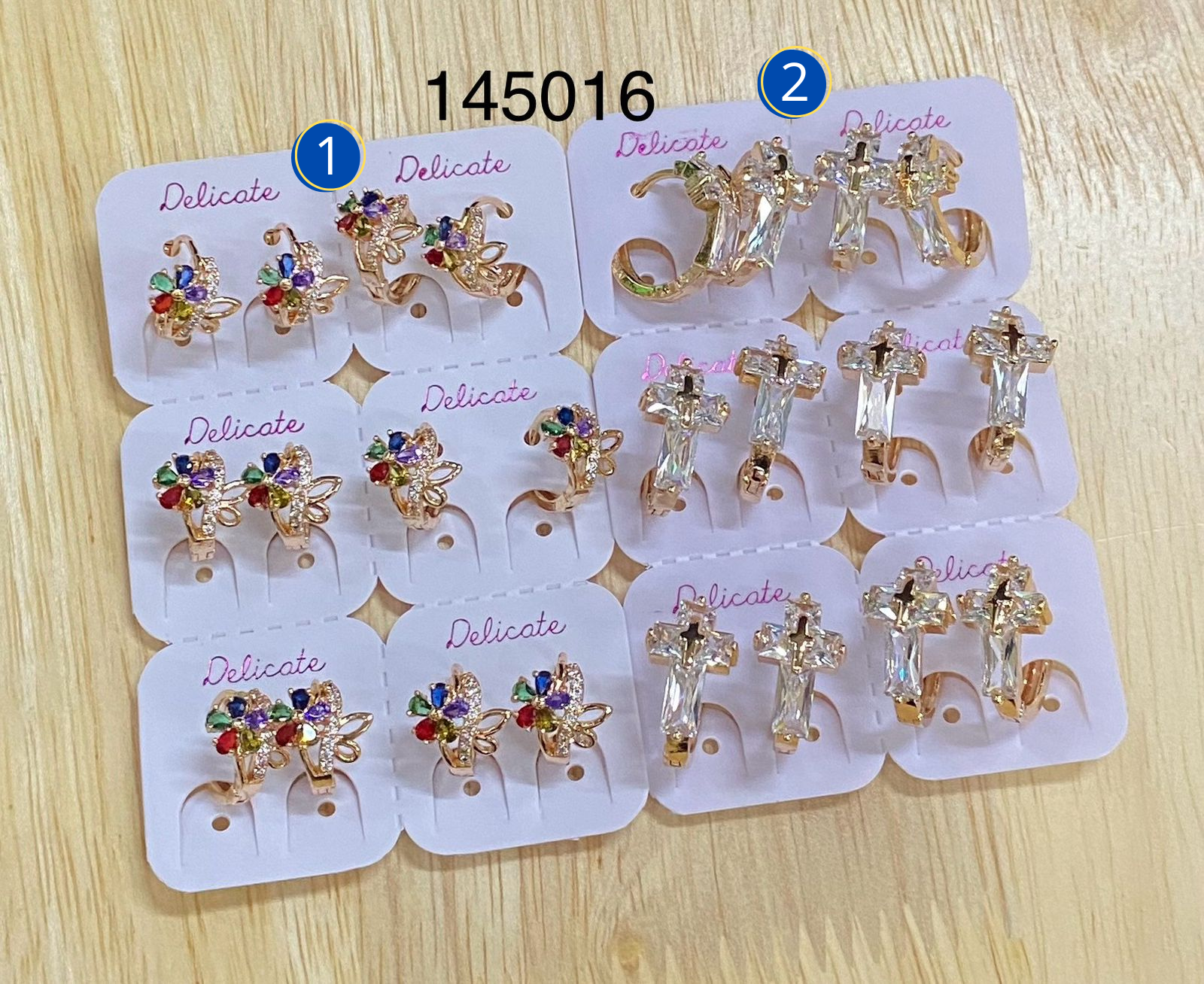 Aretes Dorados Paquete de 6 M16 Oro Laminado