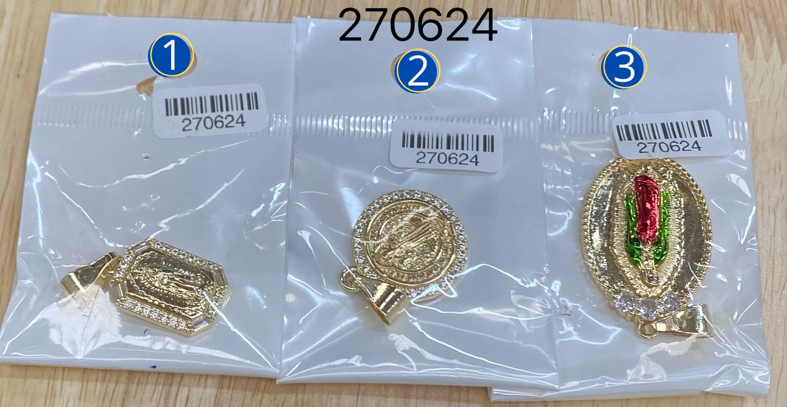 Dijes Religiosos Dorados M11 Oro Laminado