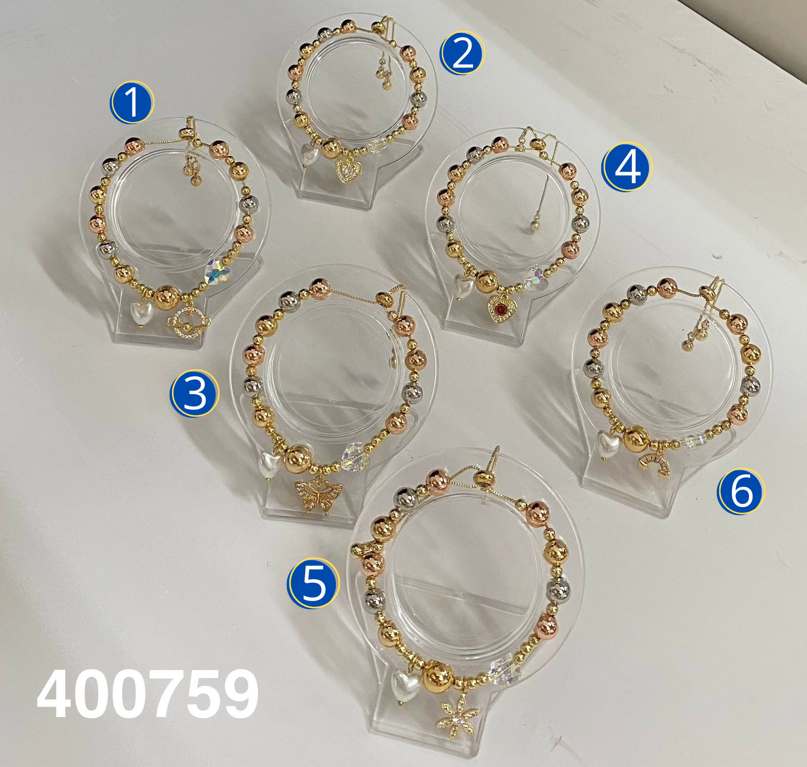 Pulseras Doradas con Dijes M7 Oro Laminado 02/03/26