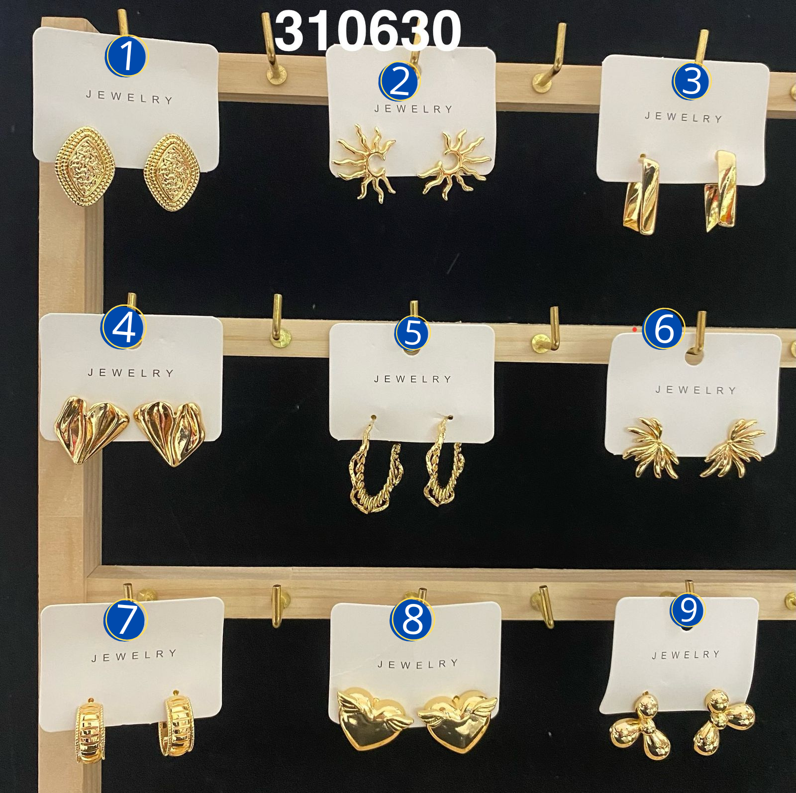 Aretes Dorados Diferentes Diseños M11 Oro Laminado