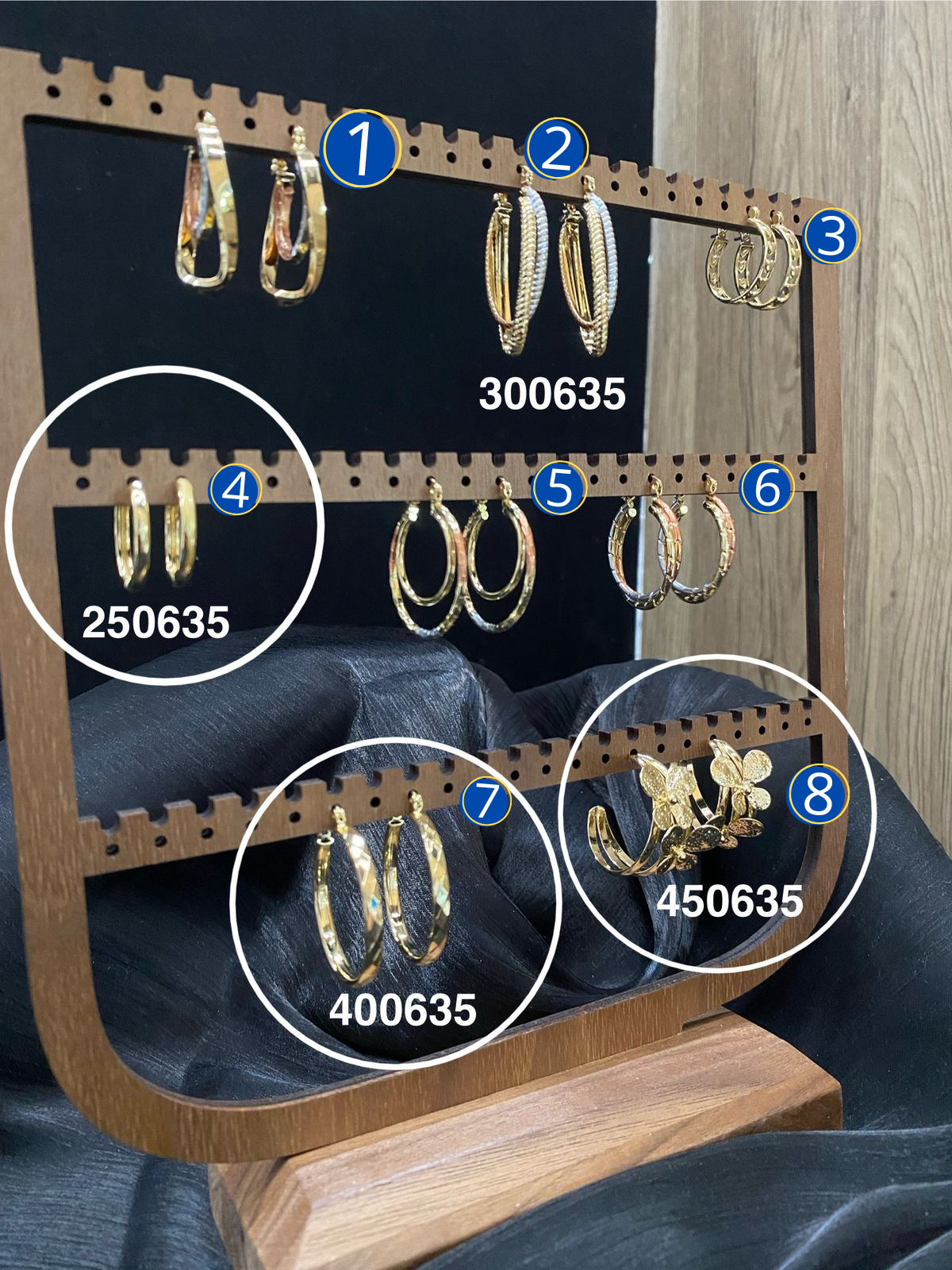 Arracadas Doradas M3 Oro Laminado