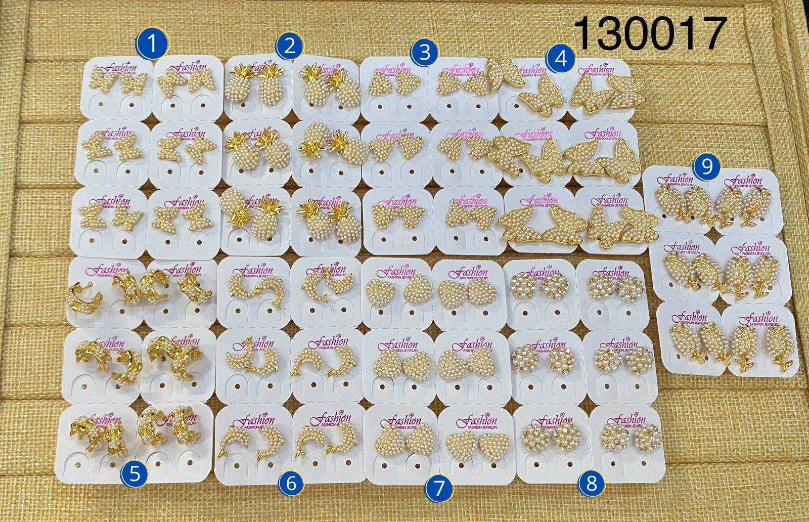 Aretes dorados Paquete de 6 M13 - Oro Laminado