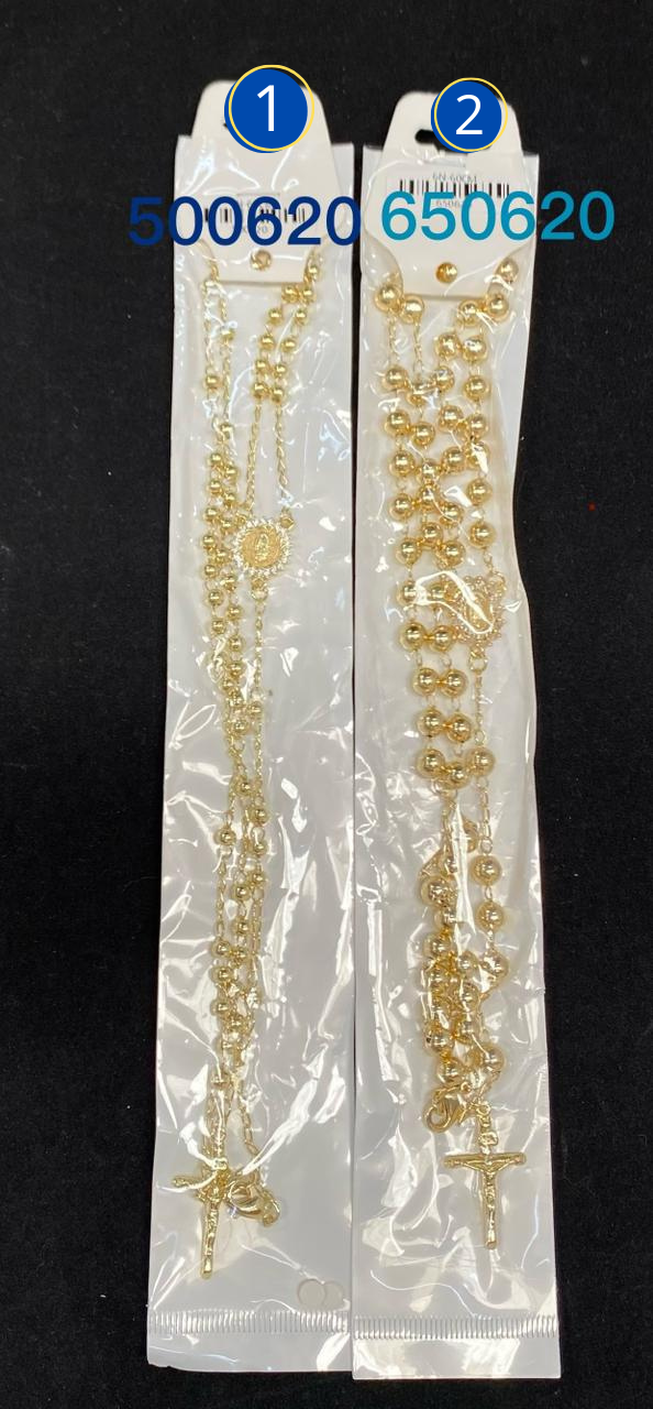 ROSARIOS DORADOS de 60 CM M6 - Oro Laminado