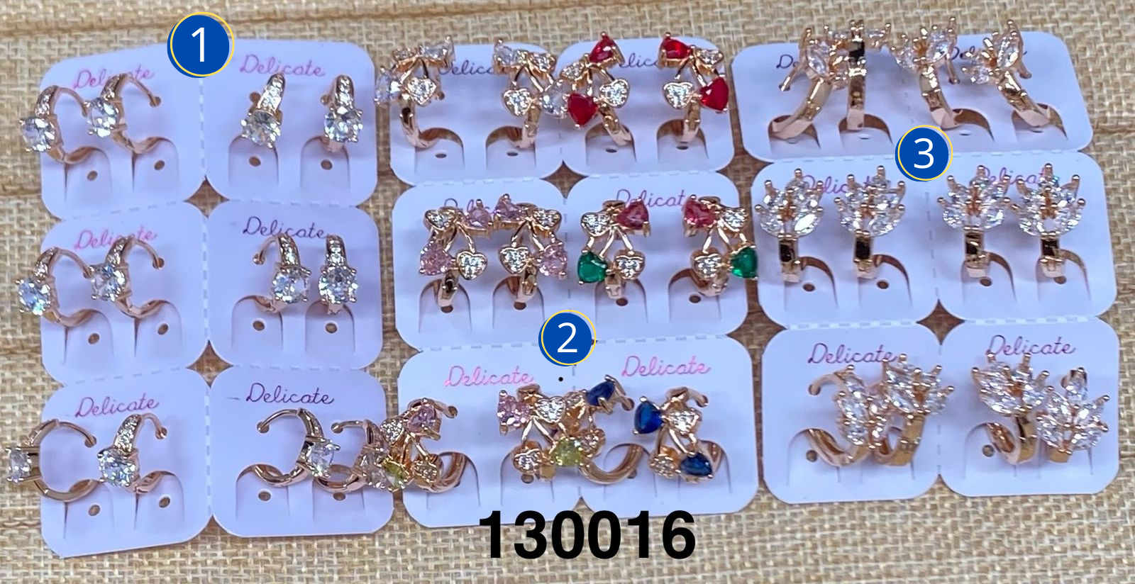 Aretes dorados Paquete de 6 M23 - Oro Laminado