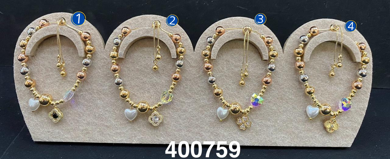 Pulseras Doradas con Dije M2 Oro Laminado 03/03/26