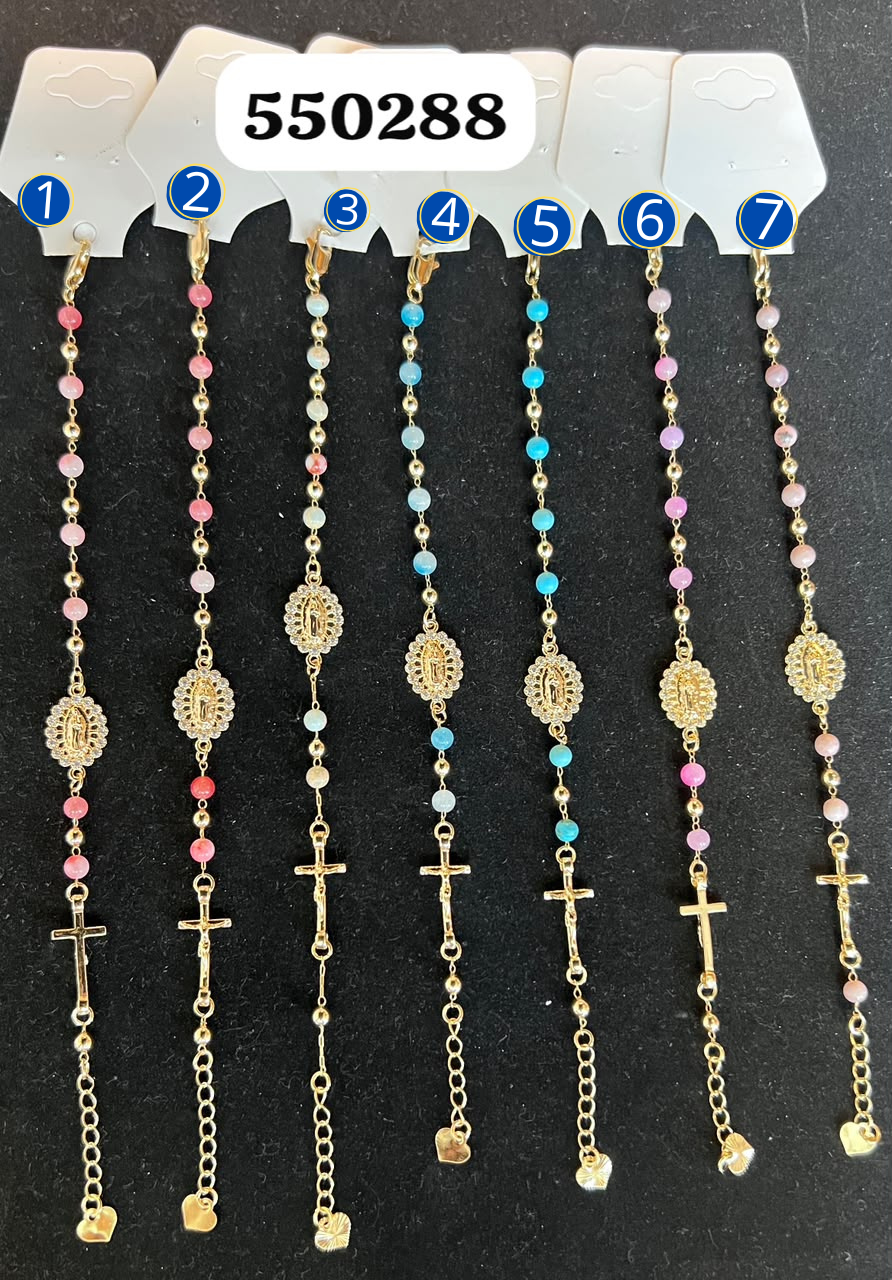 Pulseras Doradas Religiosas M2 Oro Laminado