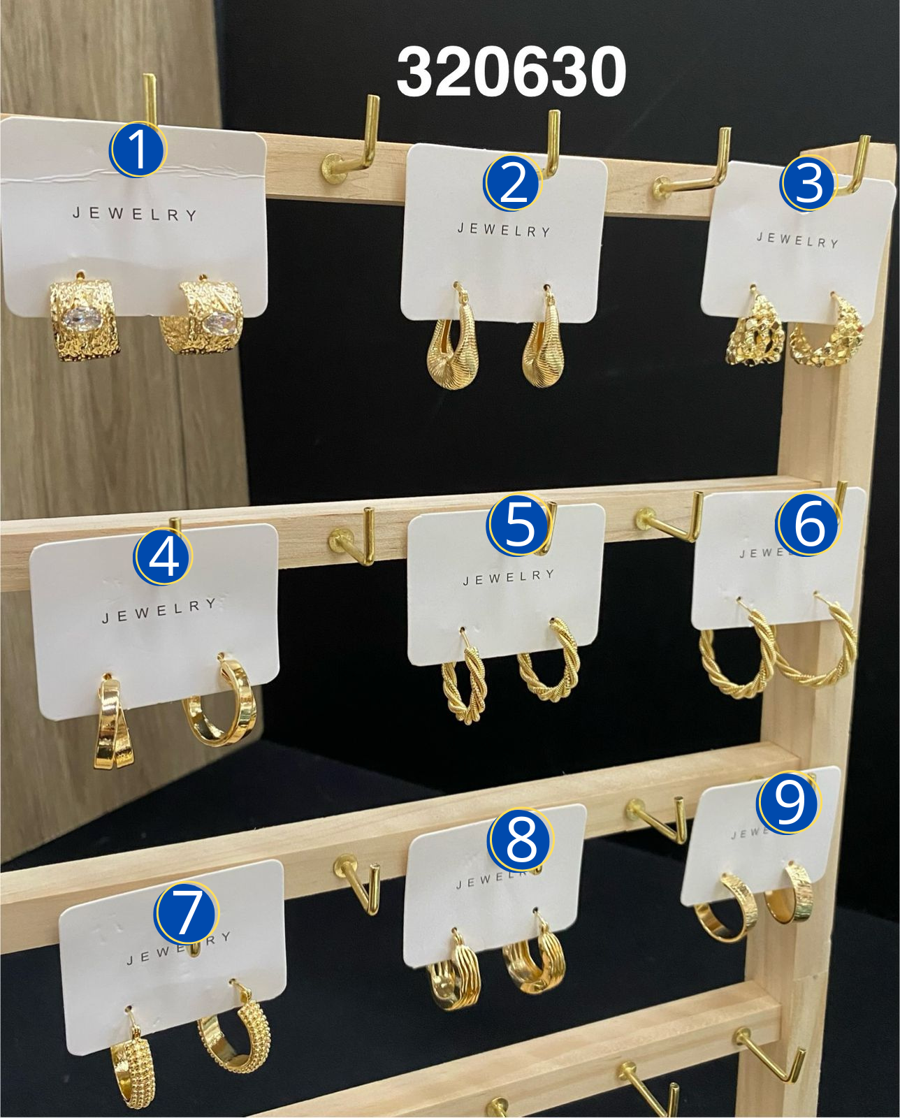 Aretes Dorados diferentes formas M6 Oro Laminado