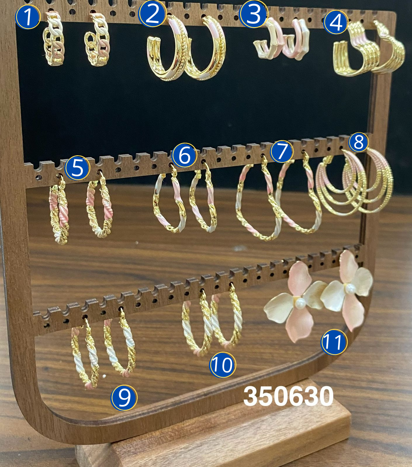 Aretes de Tres colores M3 Oro Laminado