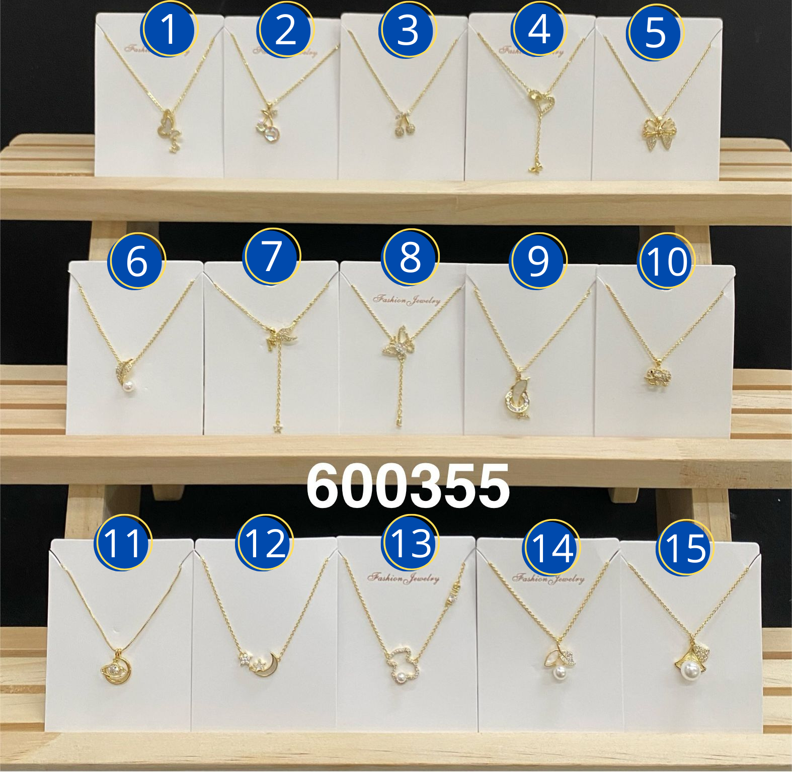 Collares Dorados con Dijes Diferentes M3 Oro Laminado