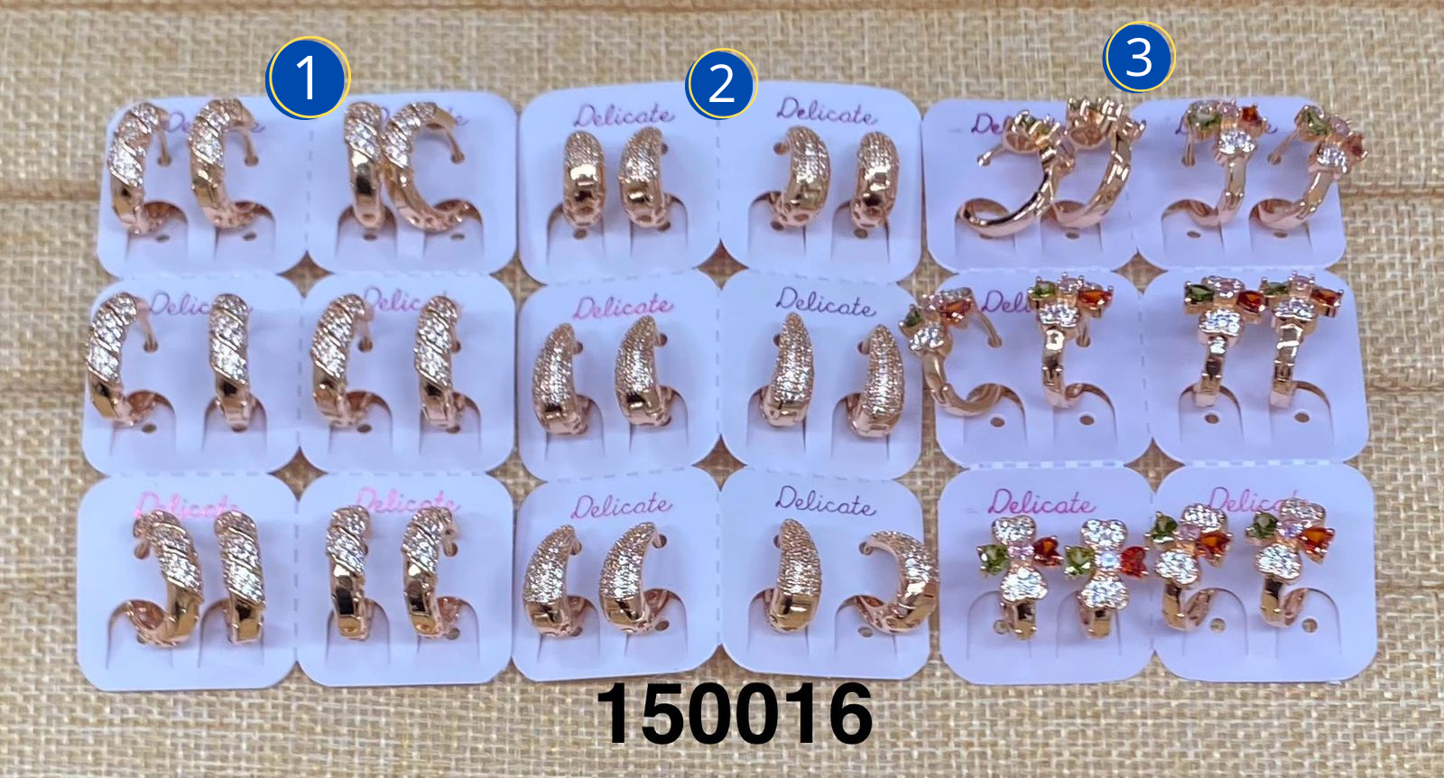 Aretes dorados Paquete de 6 M27 - Oro Laminado
