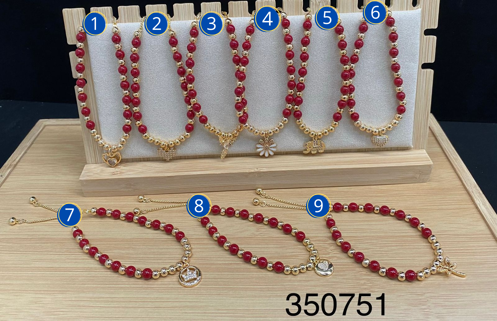 Pulseras con dijes M4 ORO LAMINADO