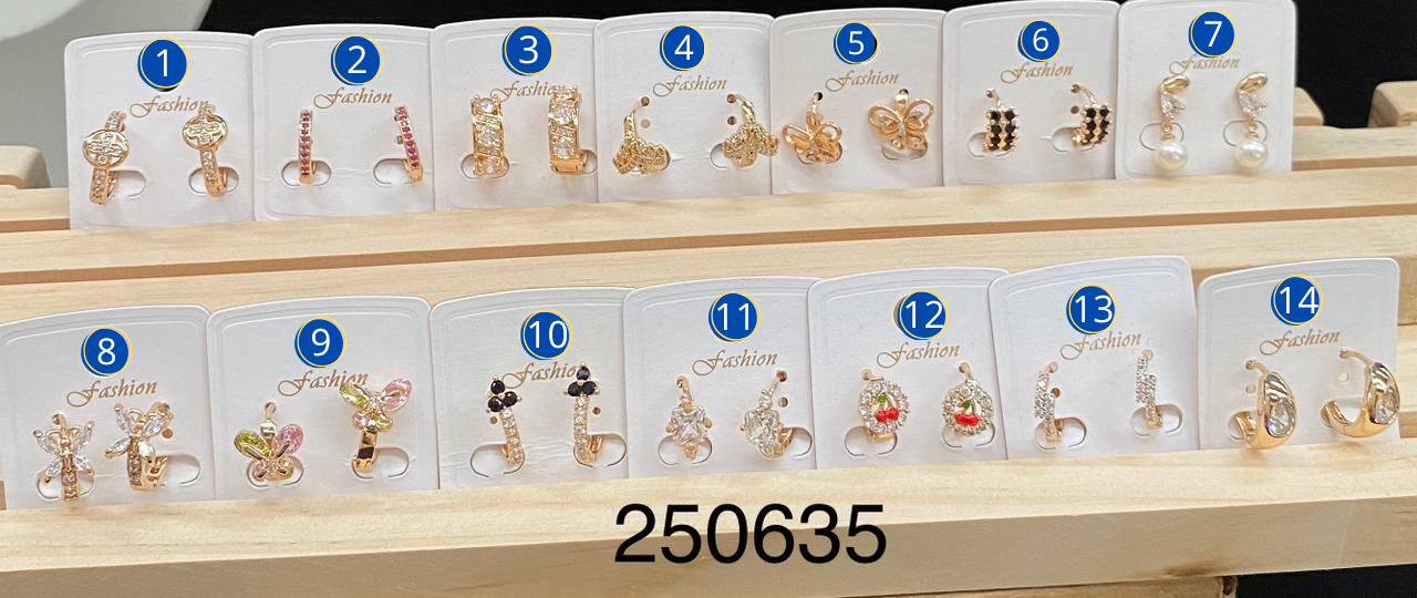 Aretes Dorados diferentes formas M14 Oro Laminado