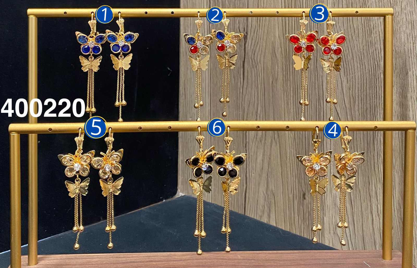 Aretes Largos Dorados M18 Oro Laminado