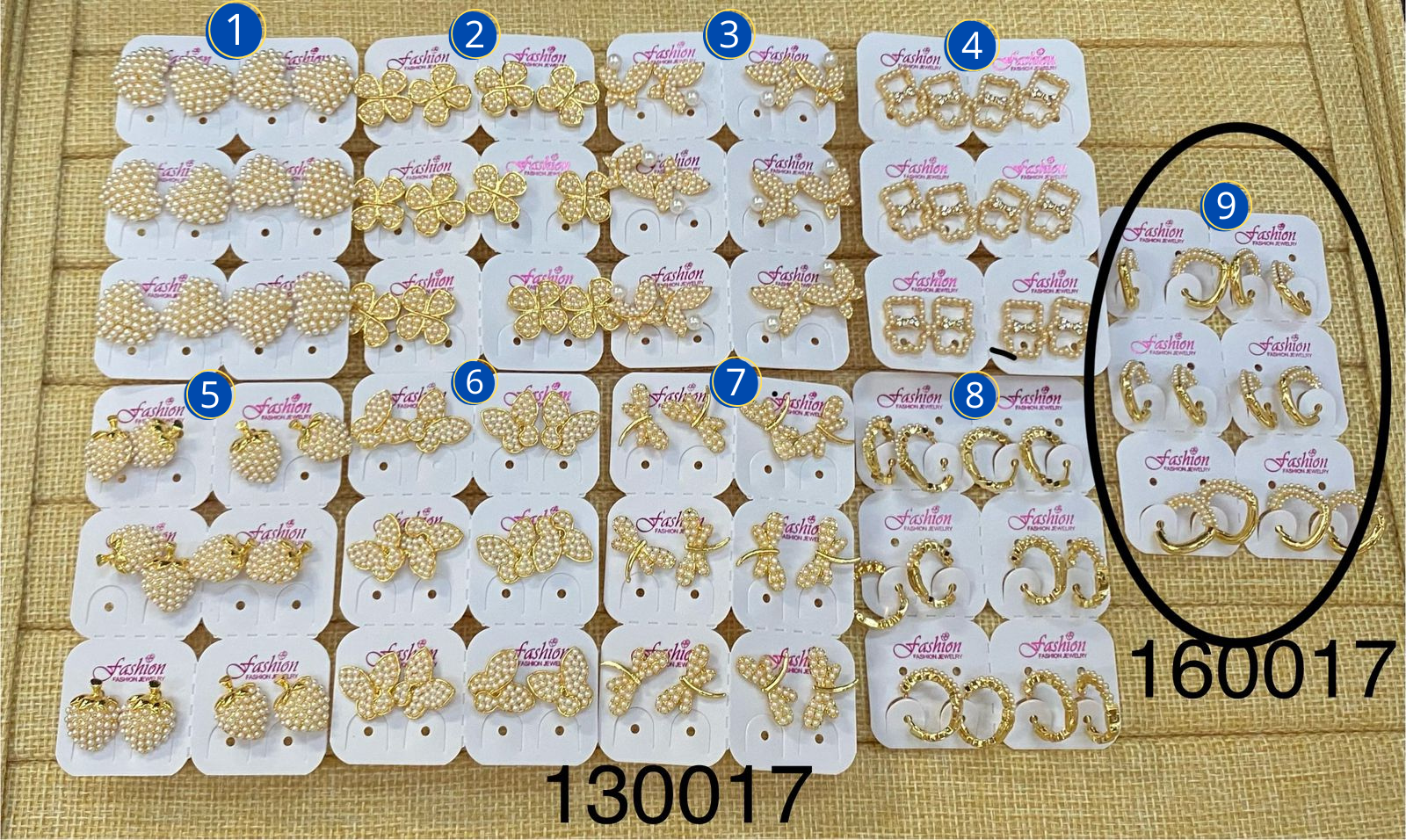 Aretes dorados Paquete de 6 M14 - Oro Laminado
