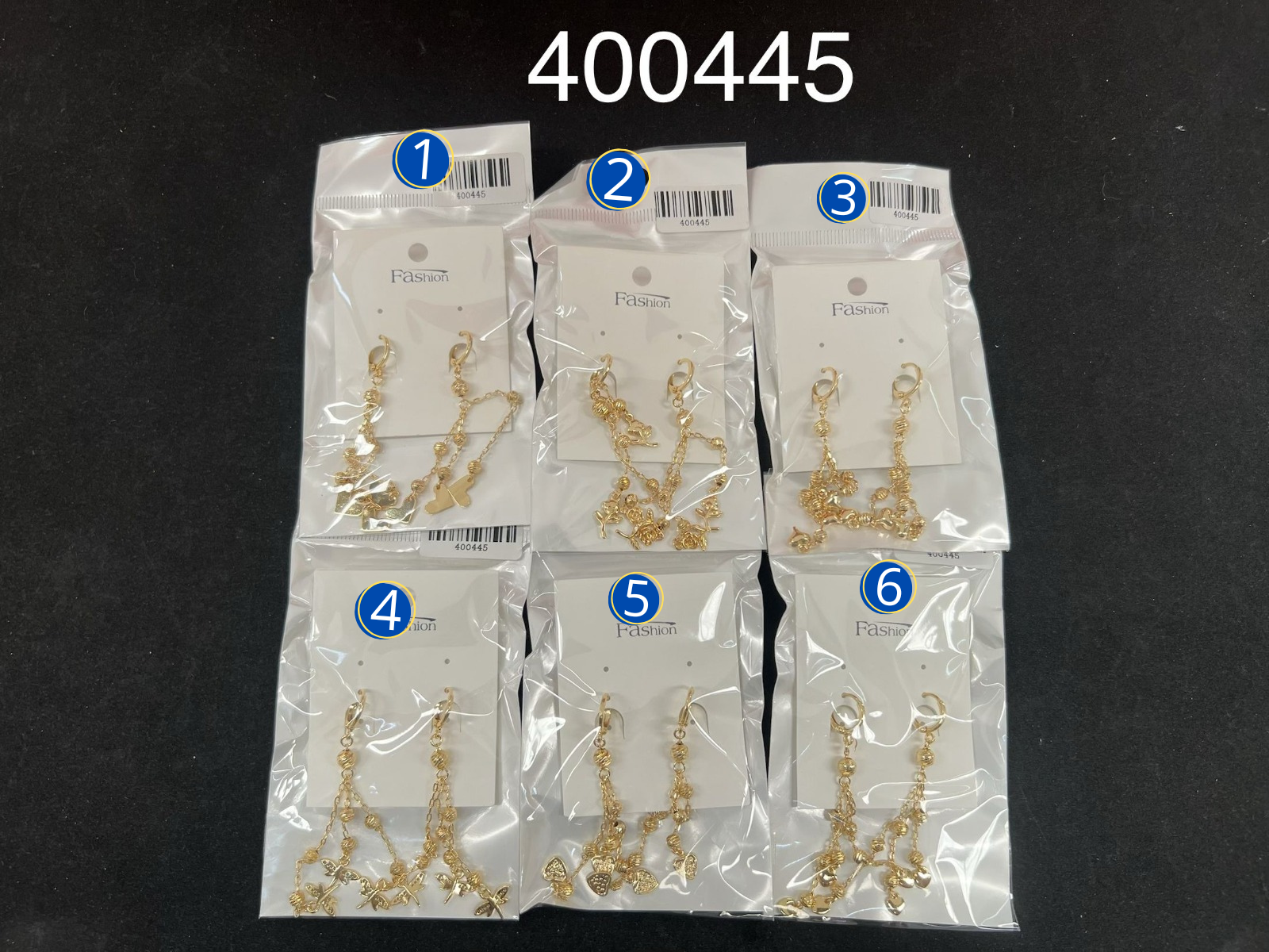 Aretes Largos Dorados M2 Oro Laminado