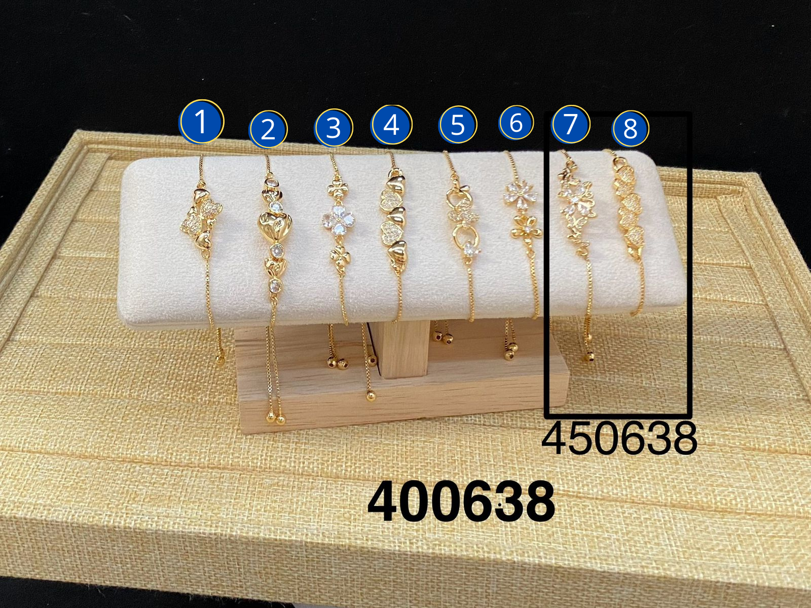Pulseras doradas M2 ORO LAMINADO