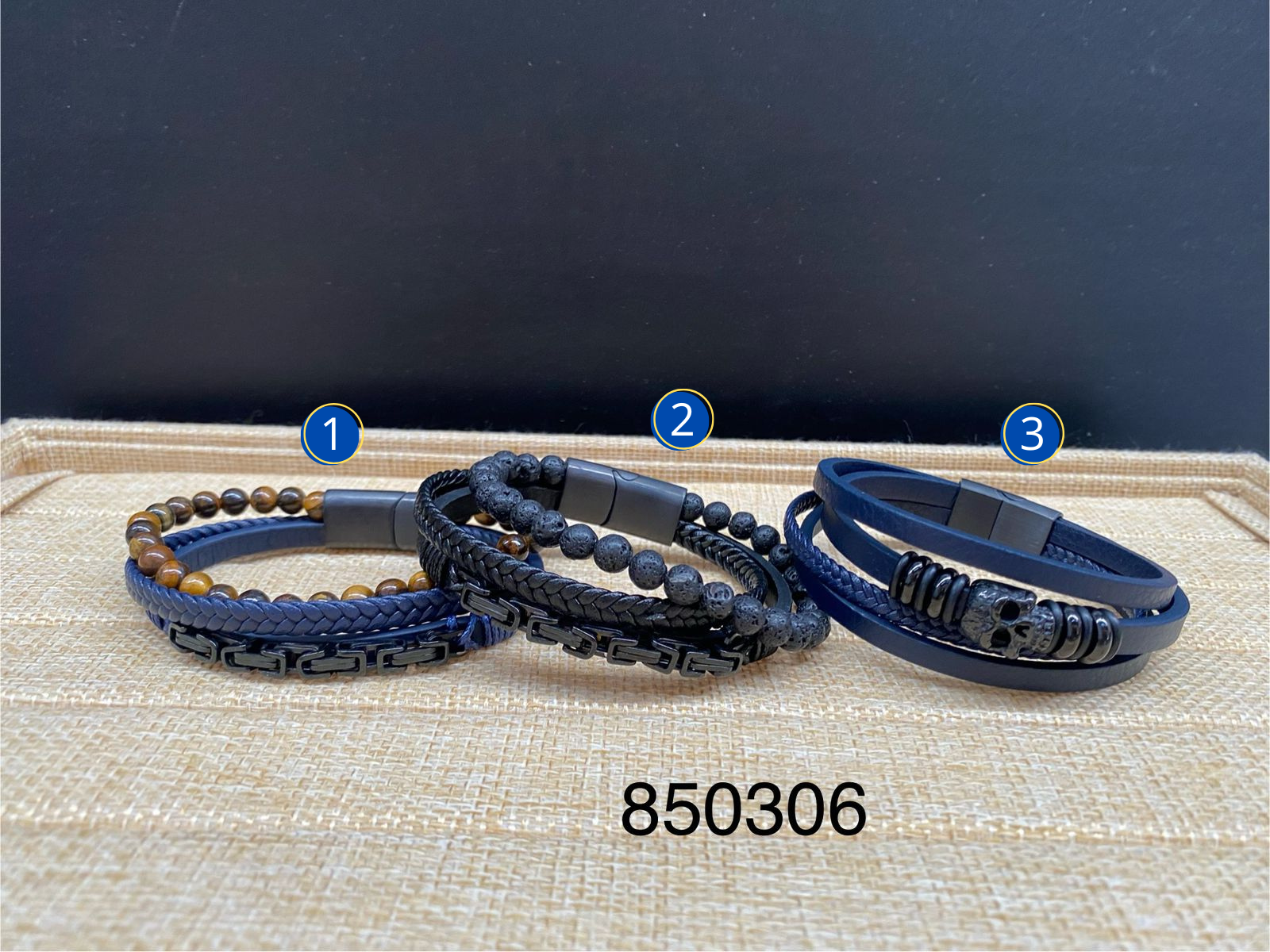 Pulsera de cuero M15 Oro Laminado