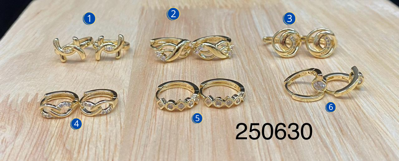 Aretes Huggies Dorados M3 Oro Laminado