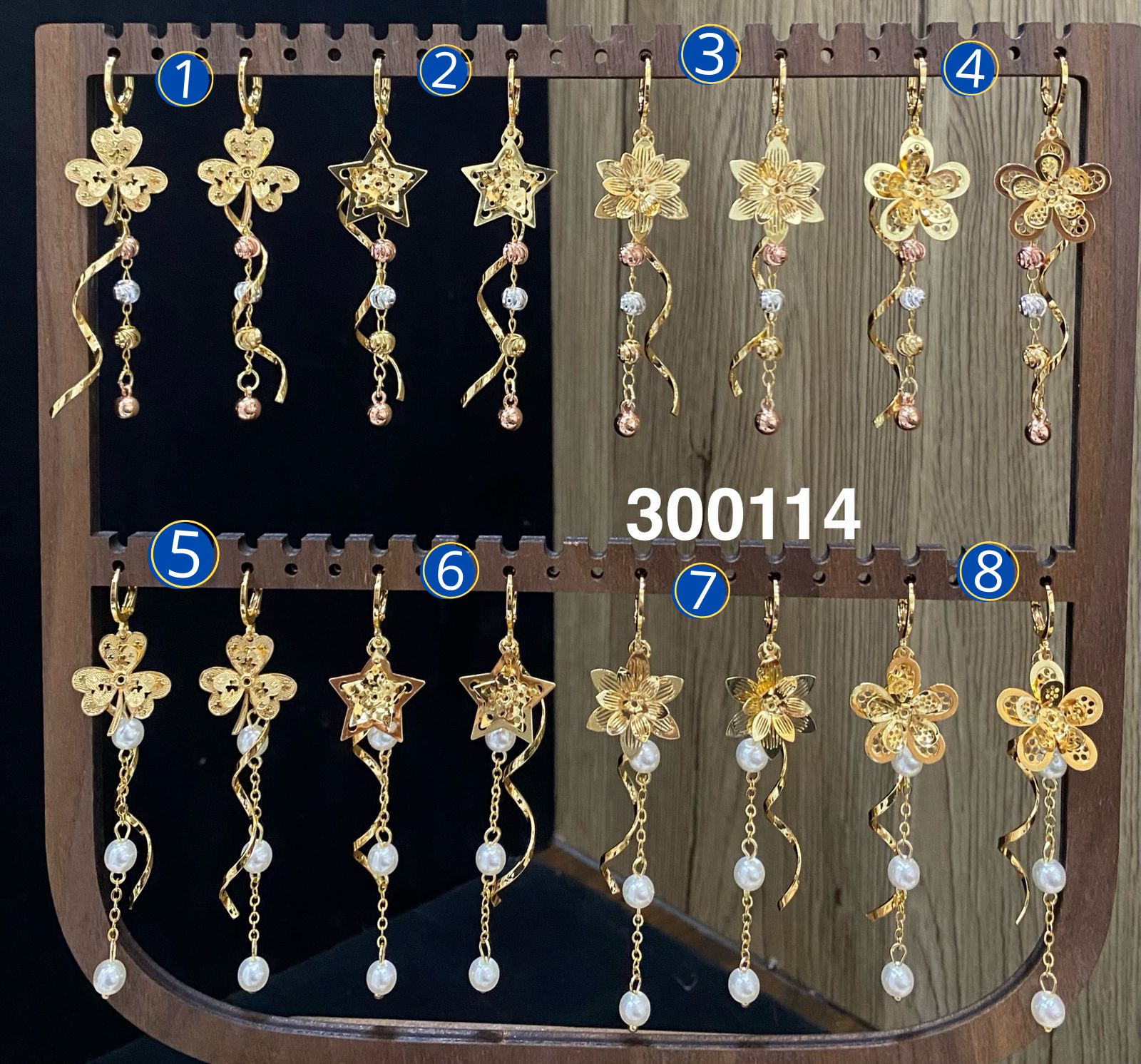 Aretes Largos Dorados M1 Oro Laminado