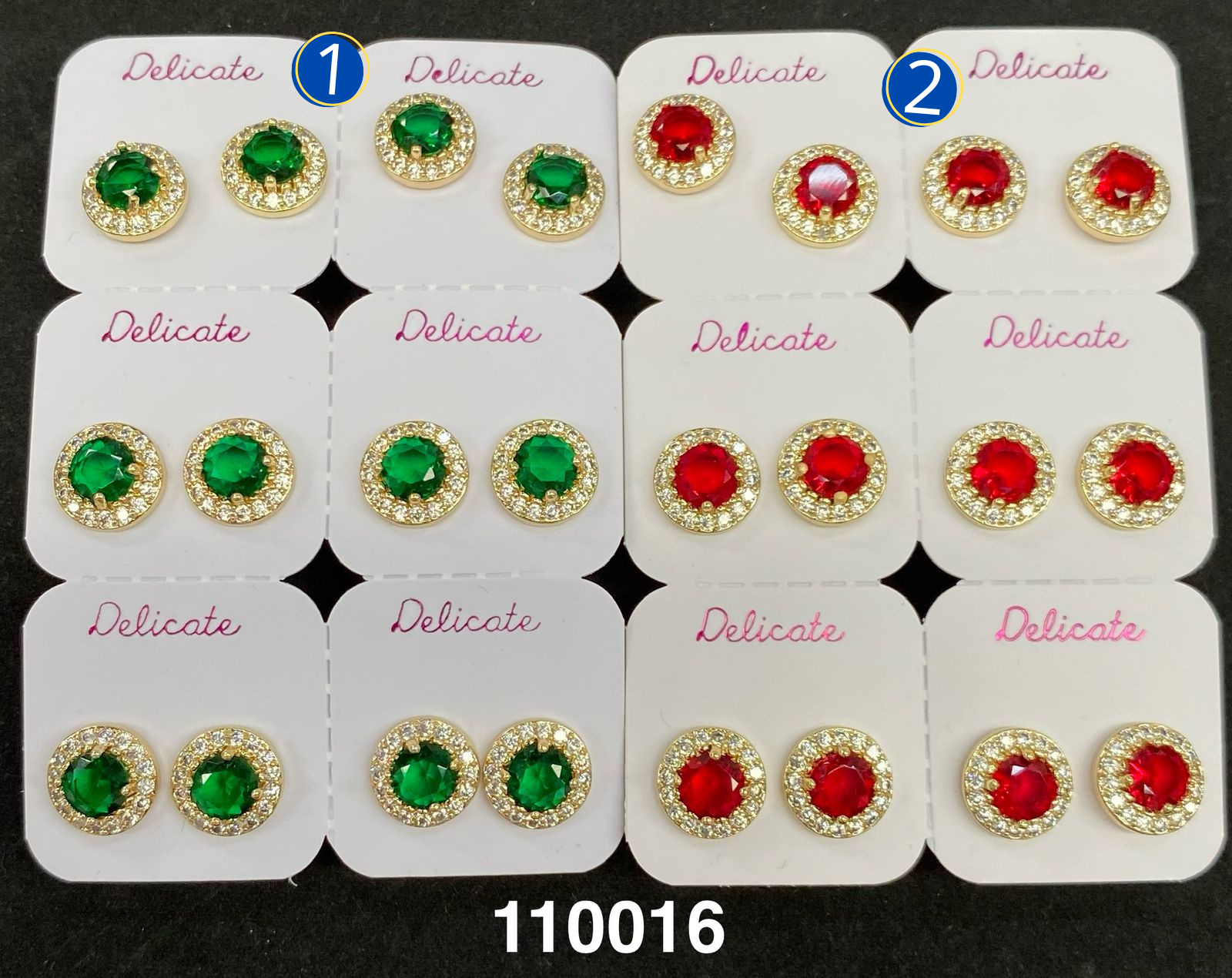 Paquete de 6 pares de aretes dorados M26 Oro Laminado